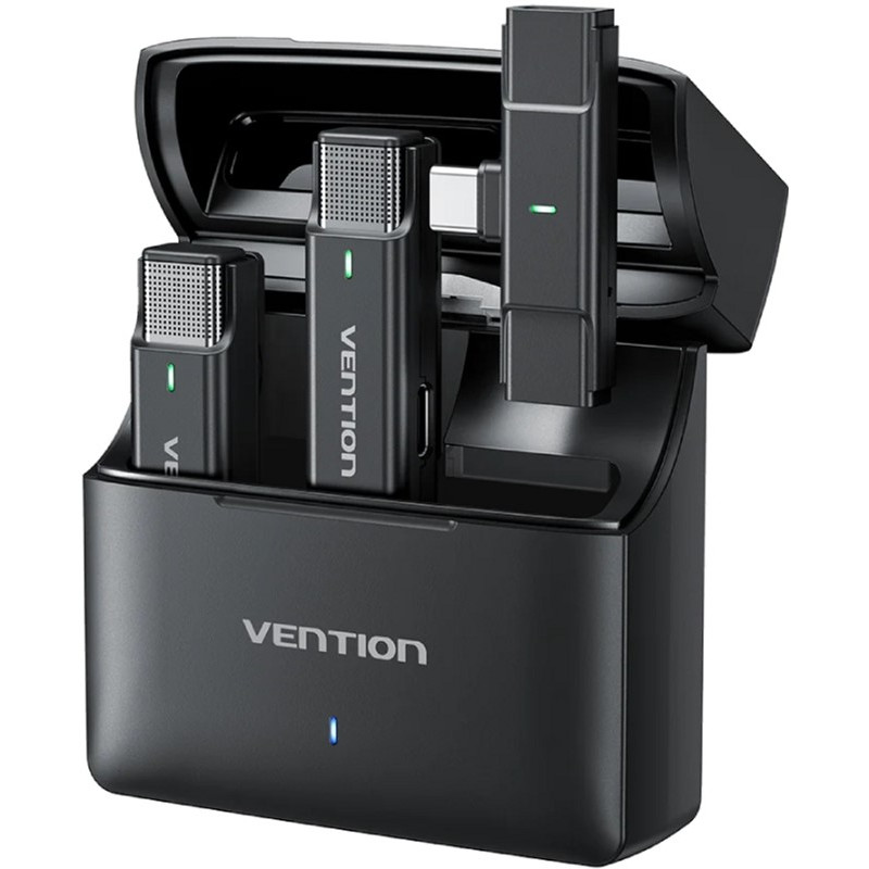 Мікрофон Vention USB-C 2-Pack Wireless Lavalier with Charging Case (NCAB0)