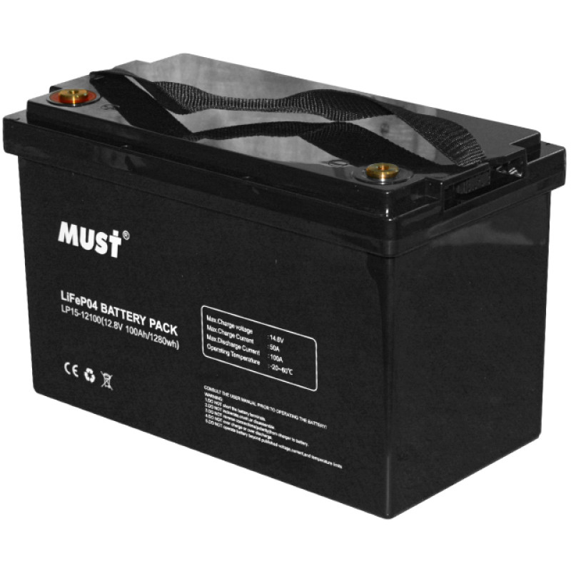 Акумуляторна батарея Must 12.8V - 100Ah (LP15-12100)