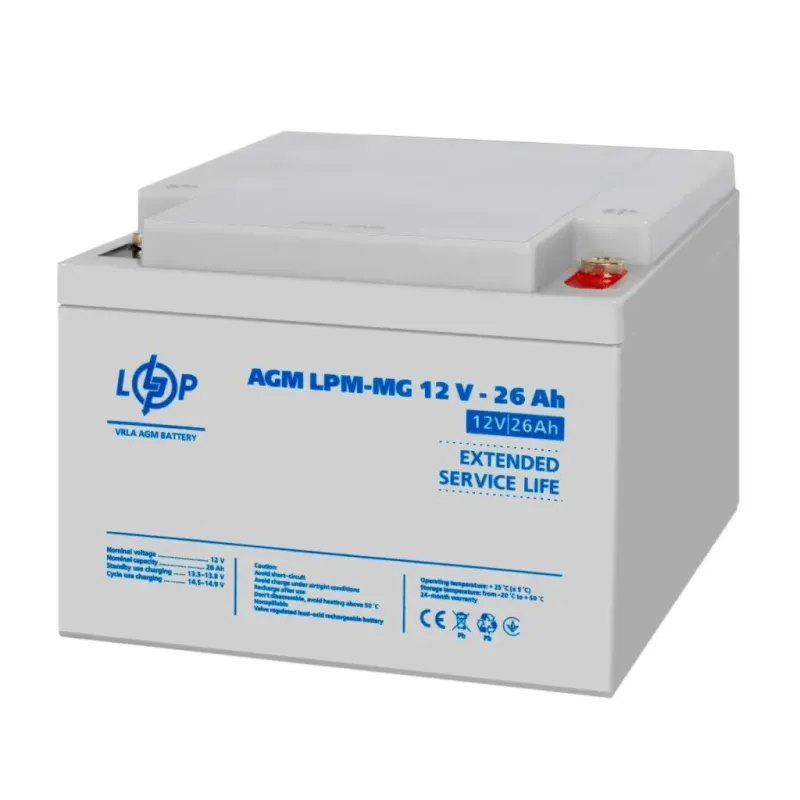 Аккумуляторная батарея LogicPower LPM MG 12В 26Ач (37336)