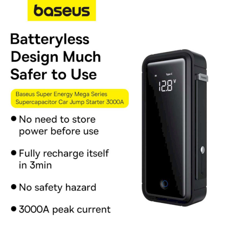 Baseus Super Energy Mega Series Supercapacitor Car Jump Starter Twilight Grey (C00265300821-00)
