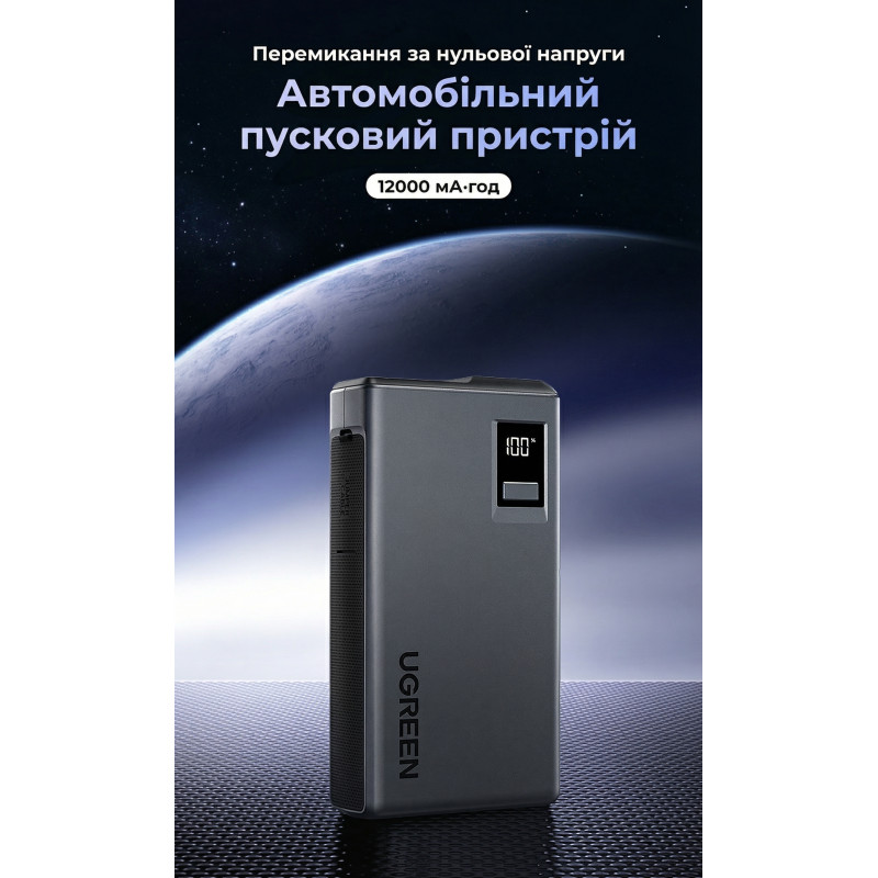 Пусковий пристрій UGREEN ES702 12000mAh Car Jump Starter (35977)