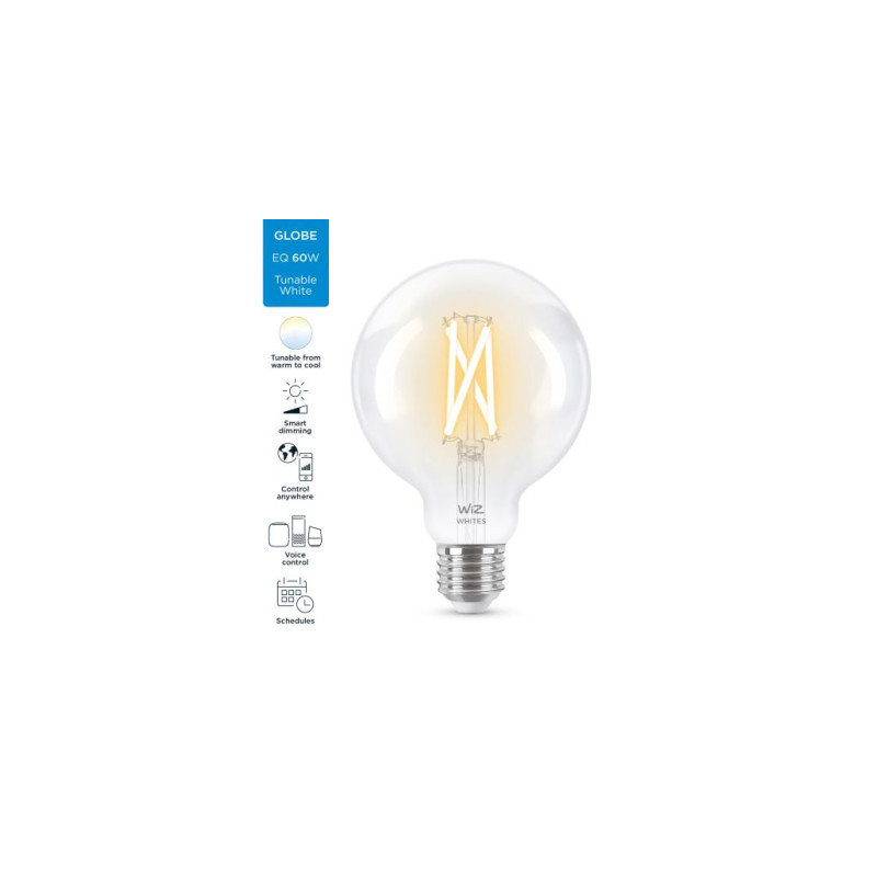 WiZ LED Smart E27 7W 806Lm G95 2700-6500 Filament Wi-Fi (929003018201)