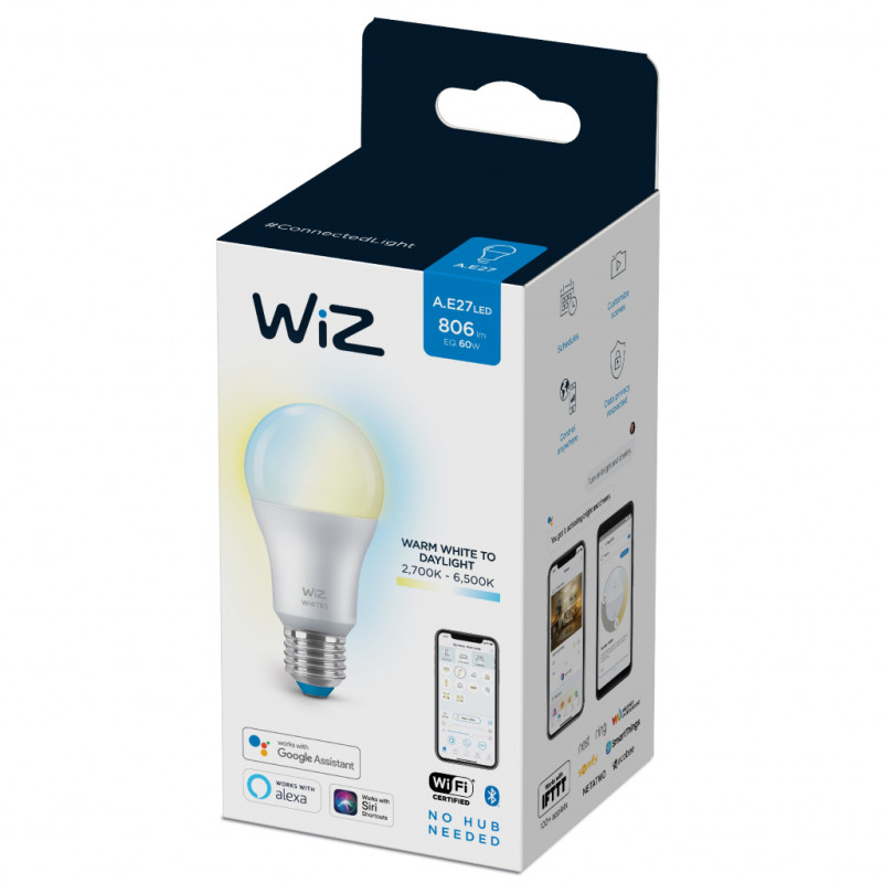 WiZ LED Smart E27 8W 806Lm A60 2700-6500K Wi-Fi (929002383502)