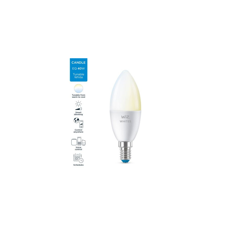 WiZ LED Smart E14 4.9W 470Lm C37 2700-6500K Wi-Fi (929002448702)
