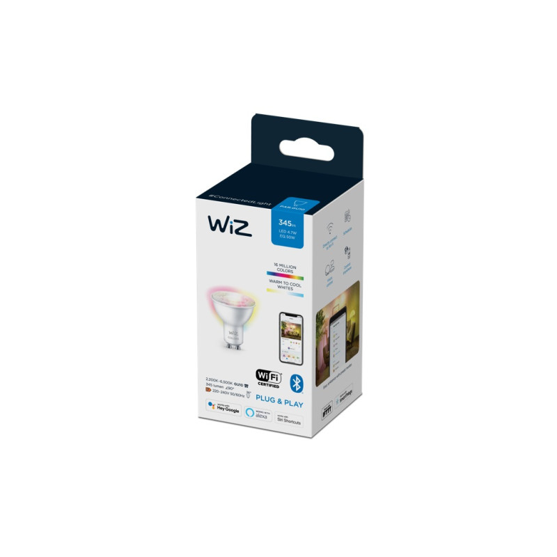 WiZ LED Smart GU10 4.7W 400Lm 2200-6500K RGB Wi-Fi (929002448402)