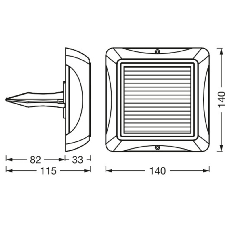 Светильник LEDVANCE ENDURA STYLE SOLAR SQ 1,2W 3000K 60Lm 3,7V на сонячній батареї (4058075834729)