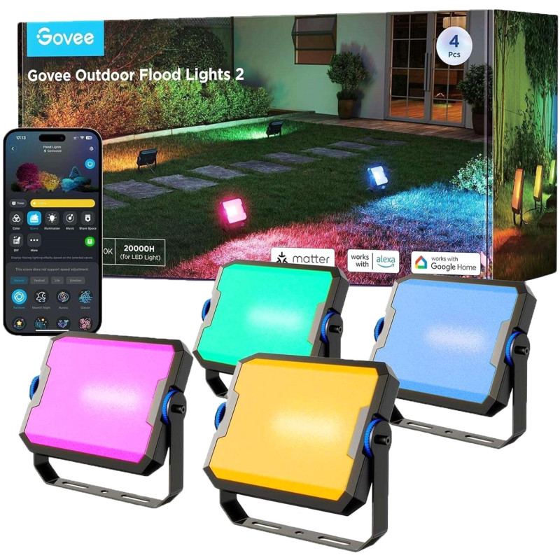 Светильник Govee H8057 Outdoor FLood Lights 4 шт (H8057C11)