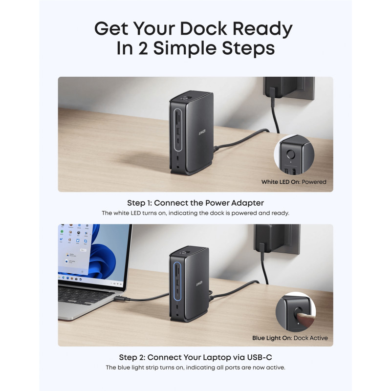USB-хаб Anker Nano Docking Station 13-in-1 Triple Display (A83C3311)