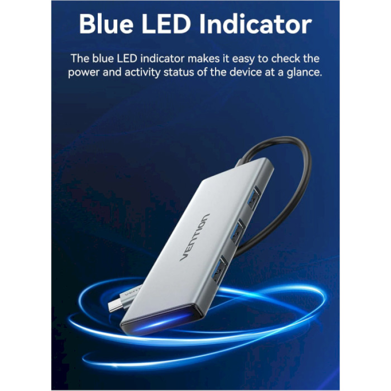 Vention 7-in-1 USB-C to HDMI/USB3.0x3/SD/TF/PD (TOPHB)