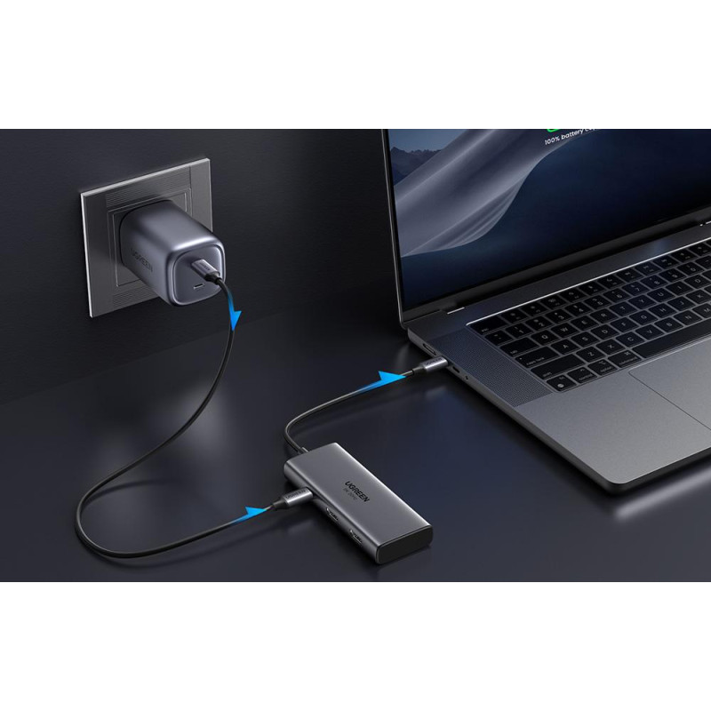 USB-хаб UGREEN CM498 Revodok 206 6-in-1 USB-C Hub (15852)