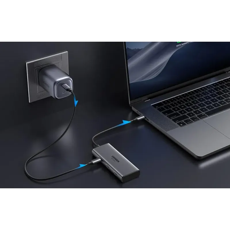 USB-хаб UGREEN CM498 Revodok 206 6-in-1 USB-C Hub (15852)