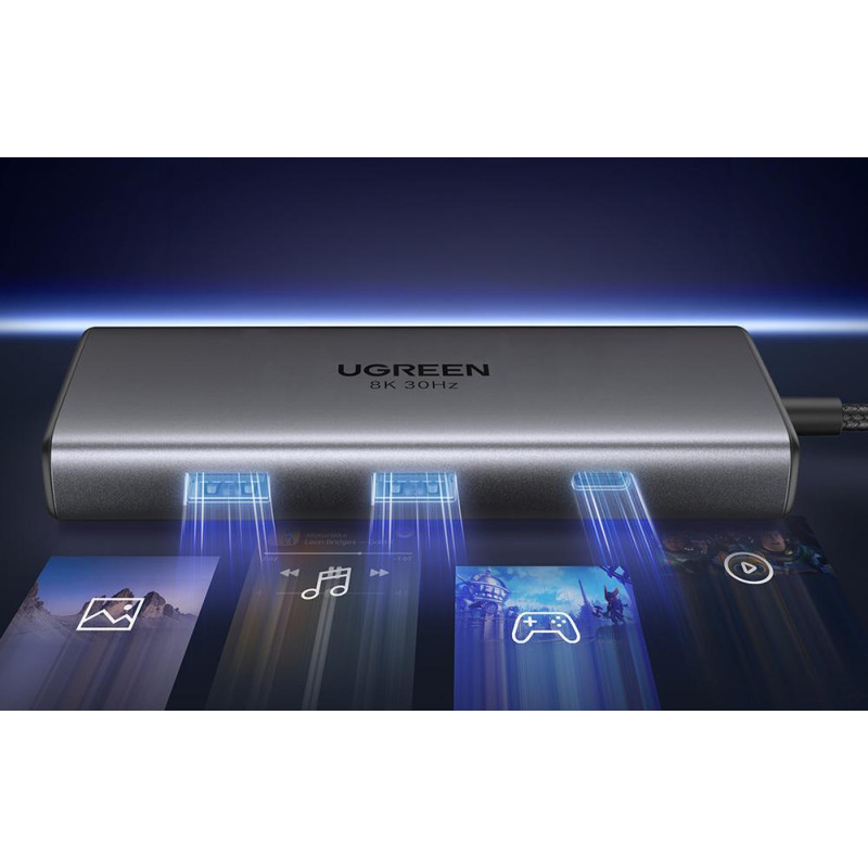 USB-хаб UGREEN CM498 Revodok 206 6-in-1 USB-C Hub (15852)
