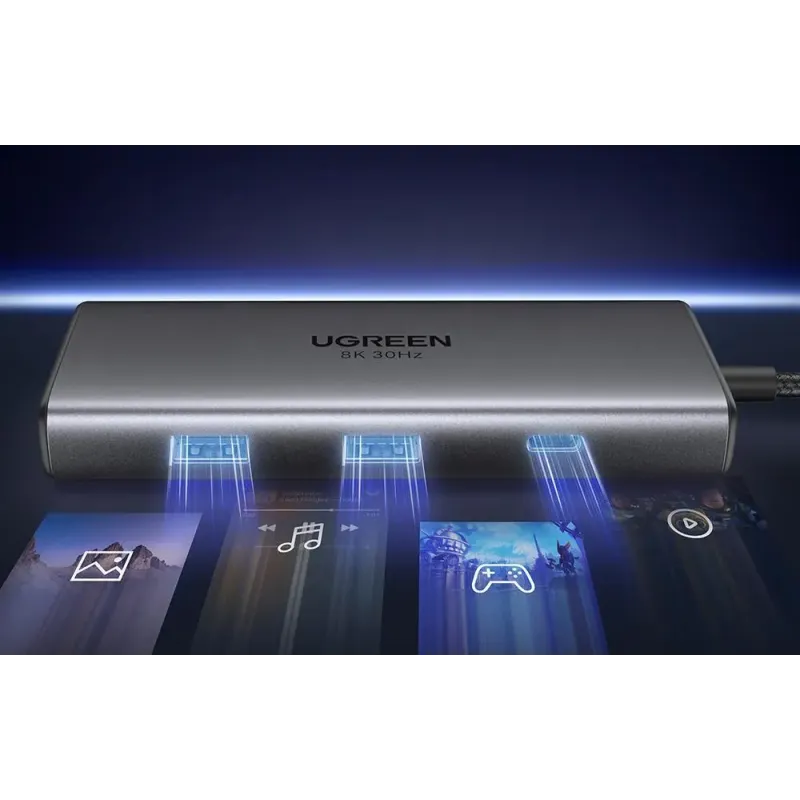 USB-хаб UGREEN CM498 Revodok 206 6-in-1 USB-C Hub (15852)