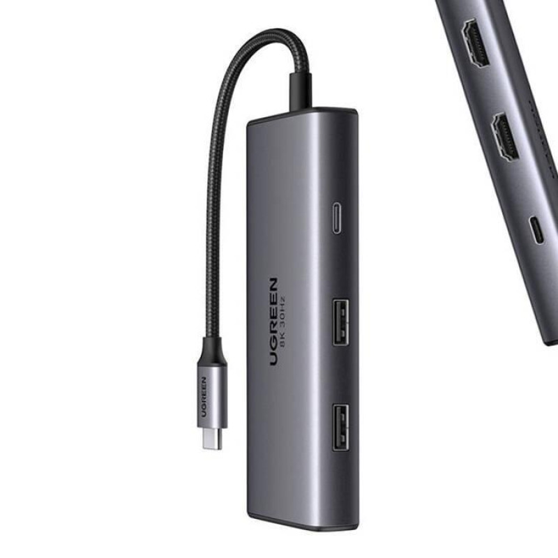USB-хаб UGREEN CM498 Revodok 206 6-in-1 USB-C Hub (15852)