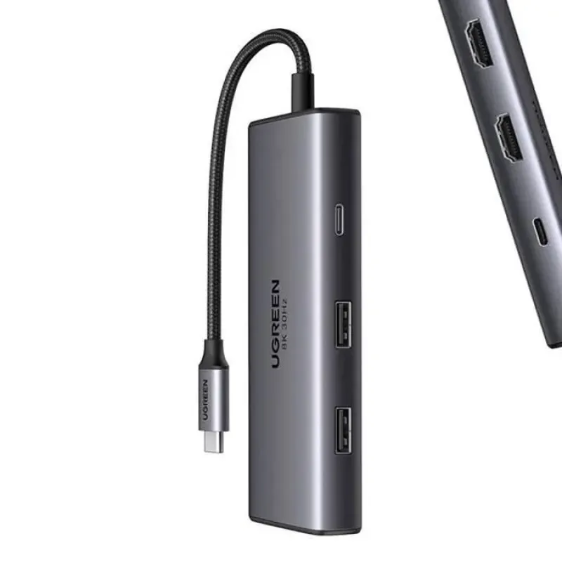 USB-хаб UGREEN CM498 Revodok 206 6-in-1 USB-C Hub (15852)