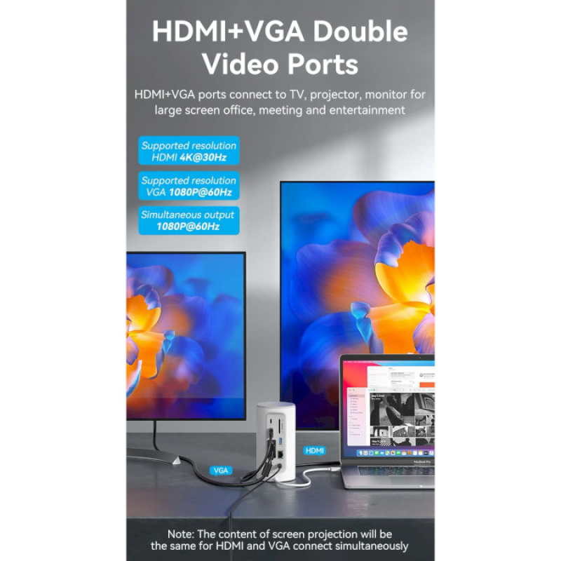 Vention 12 in 1 USB-C Vertical Dock in g Station (TPHWC-EU)