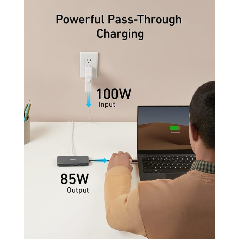 USB-хаб Anker USB-C 8-в-1 Black (A83830A2) (0194644081416)