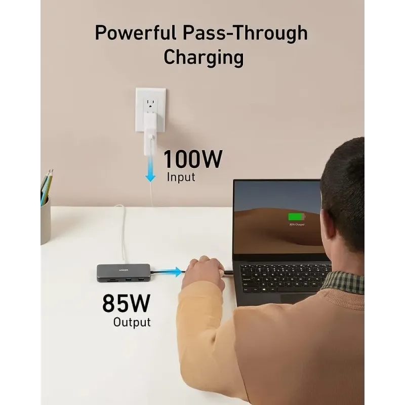 USB-хаб Anker USB-C 8-в-1 Black (A83830A2) (0194644081416)