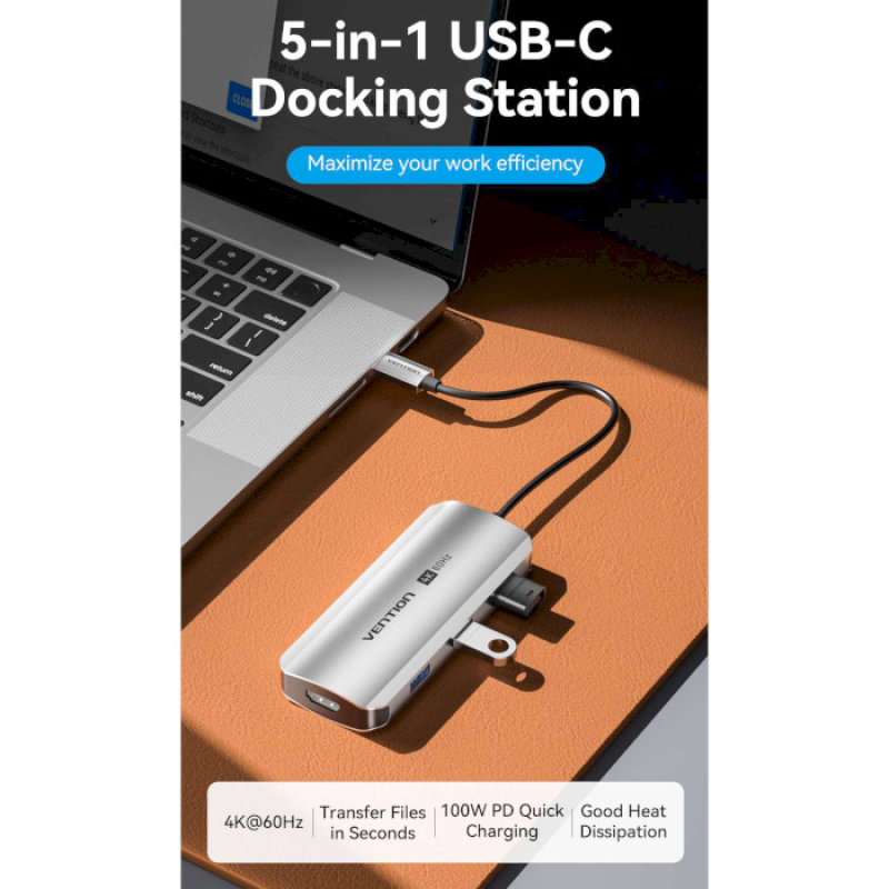 Vention 5-in-1 USB-C to HDMI/USB3.0x3/PD (TQDHB)