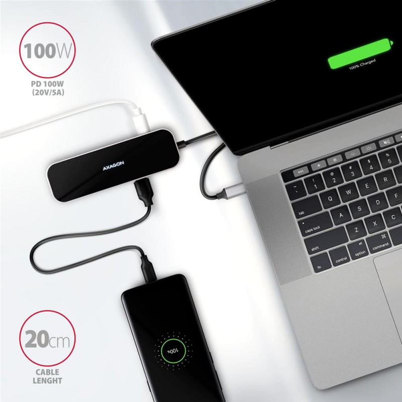 USB-хаб AXAGON USB-C 6 in1 0.2м (HMC-6H4A)