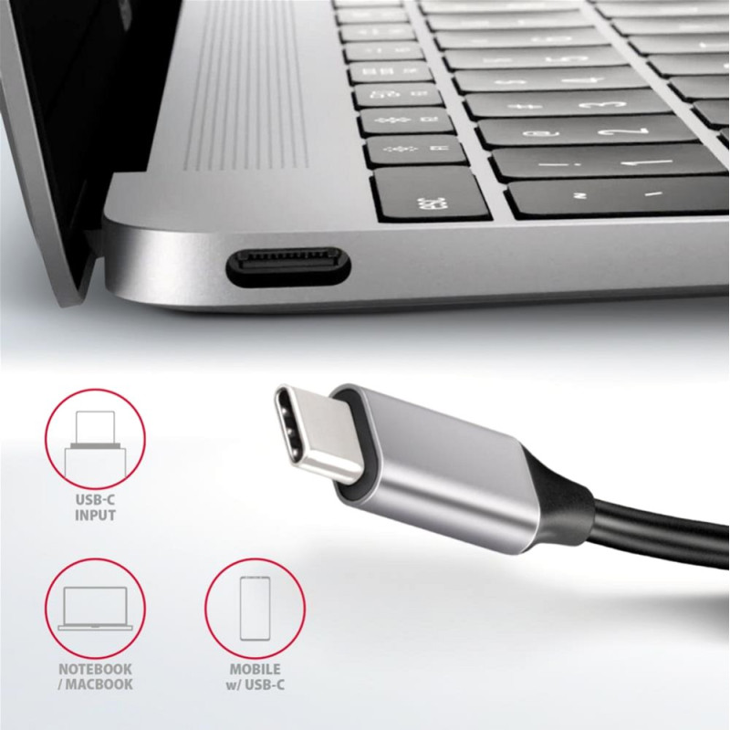 USB-хаб AXAGON USB-C 6 in1 0.2м (HMC-6H4A)
