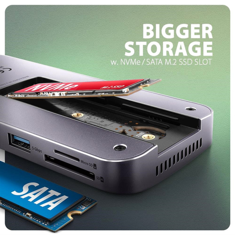 USB-хаб AXAGON USB-C 12-in-1 HDMI + DisplayPort + RJ45 1000Mbps + (HMC-12GM2)