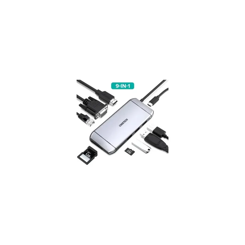 USB-хаб Choetech 9-in-1 USB-C Multiport Adapter (HUB-M15-GY)
