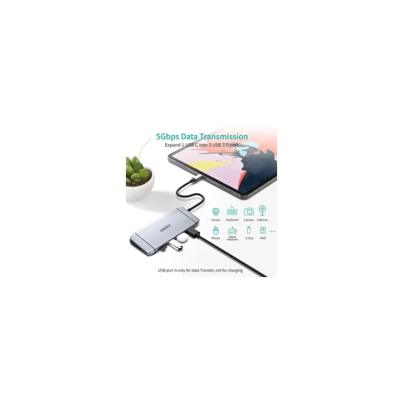 USB-хаб Choetech 9-in-1 USB-C Multiport Adapter (HUB-M15-GY)