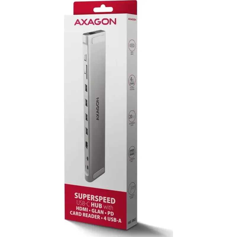 USB-хаб AXAGON HMC-10HLS USB-C 5Gbps 9in1