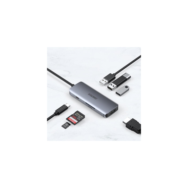USB-хаб Choetech 7-in-1 Multiport USB Type-C Hub (HUB-M19-GY)