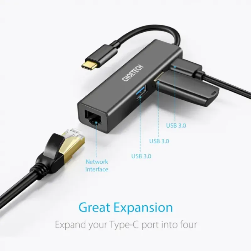 USB-хаб Choetech 4-in-1 USB Type-C Adapter (HUB-U02)