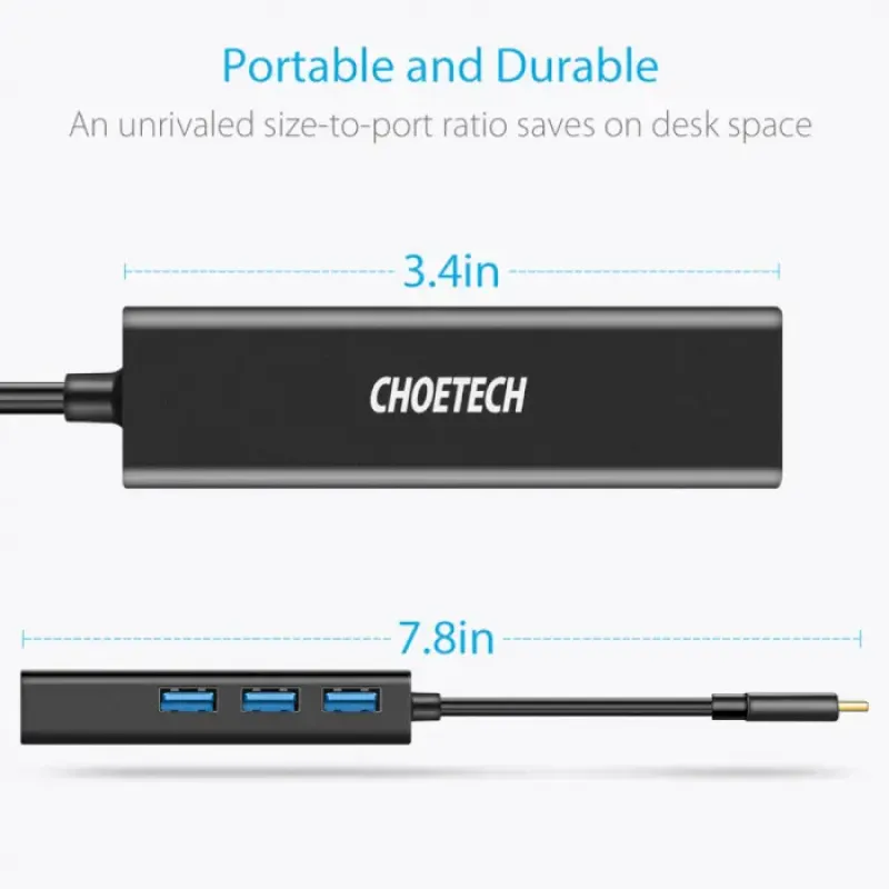 USB-хаб Choetech 4-in-1 USB Type-C Adapter (HUB-U02)