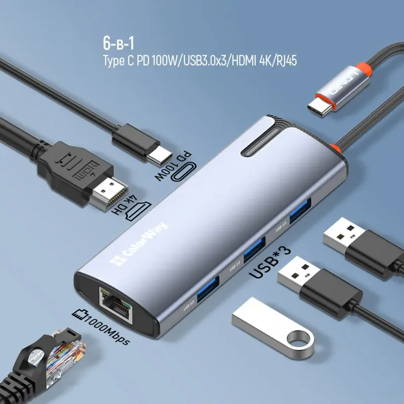 USB-хаб ColorWay  CW-HUB02