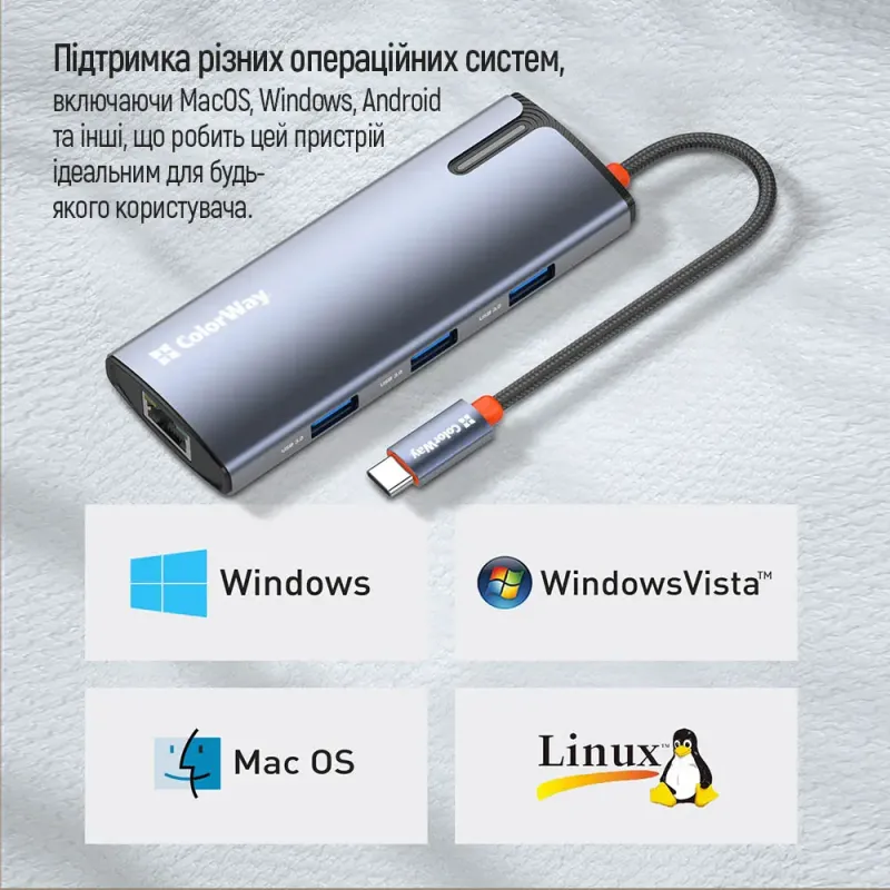 USB-хаб ColorWay  CW-HUB02