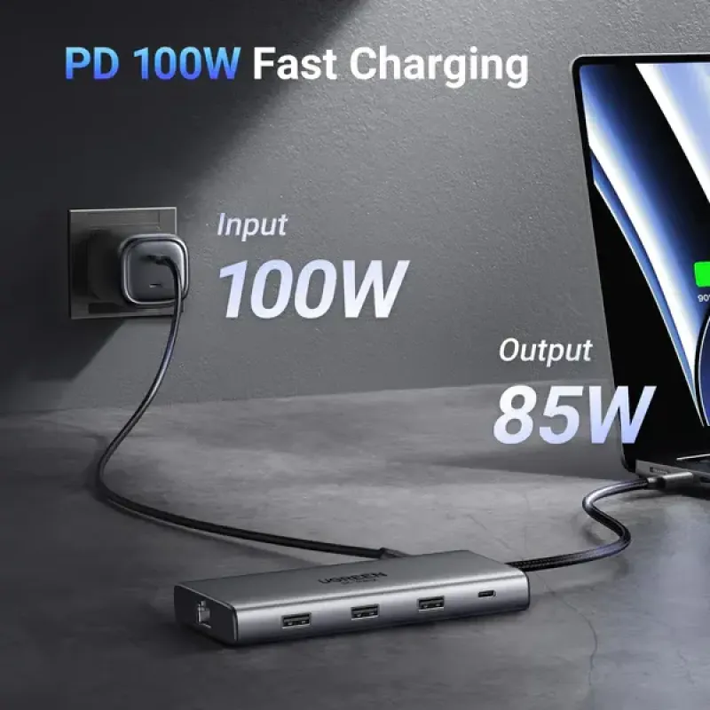 USB-хаб UGREEN CM639 10-in-1 Grey (15534)