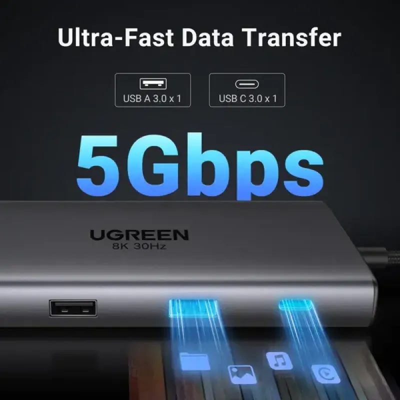USB-хаб UGREEN CM639 10-in-1 Grey (15534)