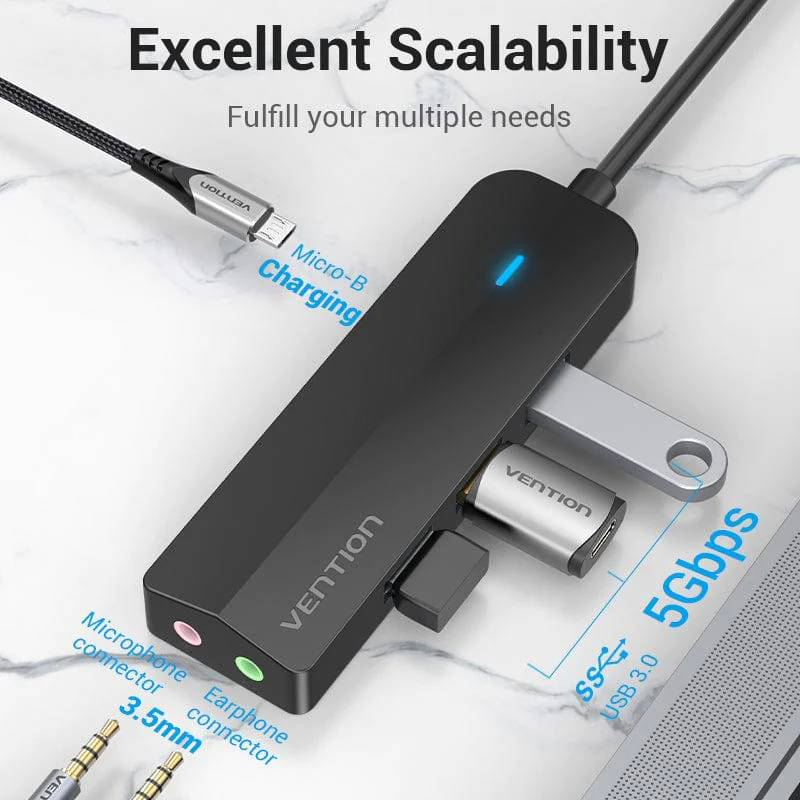 USB-хаб Vention Hub USB 3.1 Type-C Black (TGQBB)