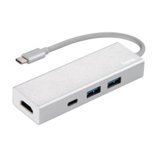 HAMA USB-3.1 Type-C Hub 1-in-3 Aluminium (00135756)