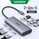 USB-хаб UGREEN USB 3.0 Type-C 1хUSB-A 3.0/3хUSB-A 2.0/2xHDMI 4K 30Гц PD CM498 (35897)