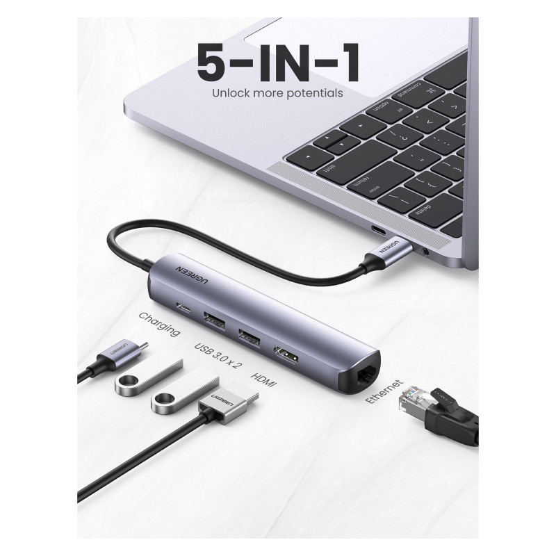 UGREEN Ultra Slim 5-in-1USB-C Hub (10919)