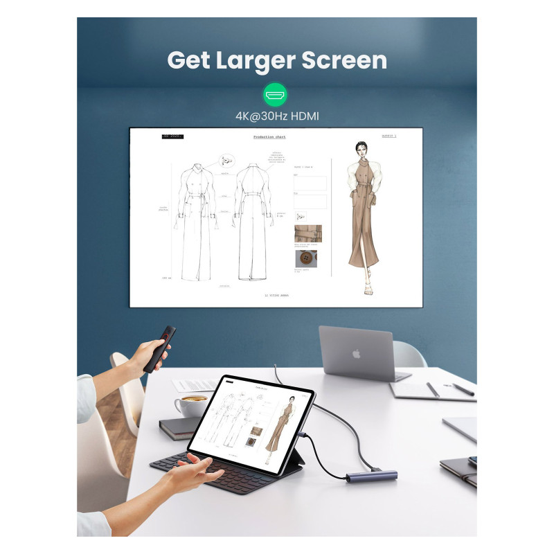 UGREEN Ultra Slim 5-in-1USB-C Hub (10919)