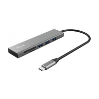Trust Halyx Fast USB-C Hub & Card reader Aluminium (24191)
