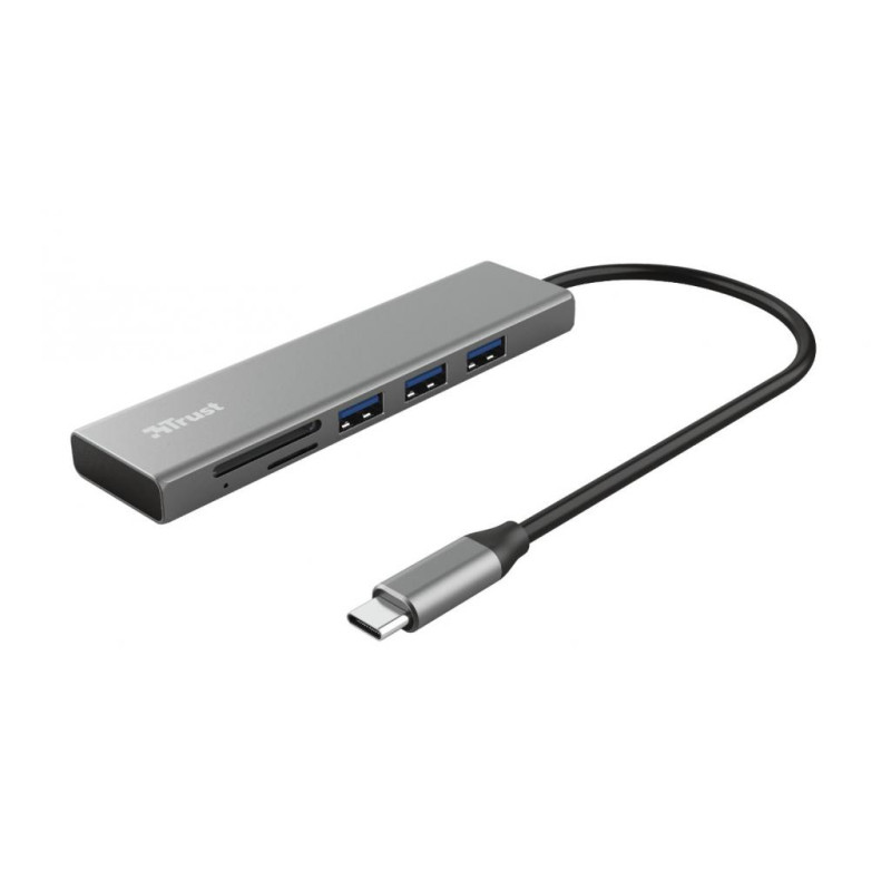 Trust Halyx Fast USB-C Hub & Card reader Aluminium (24191)