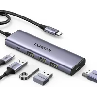 USB-хаб UGREEN CM511 5-in-1 USB-C Multifunction Adapter (15597)