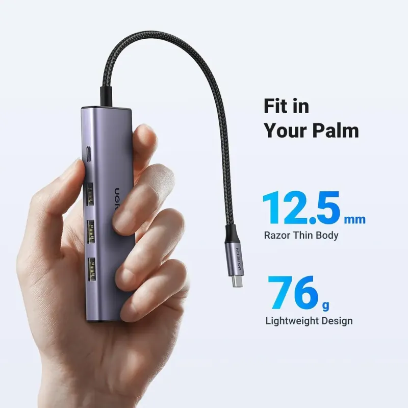 USB-хаб UGREEN CM511 5-in-1 USB-C Multifunction Adapter (15597)