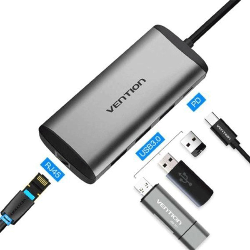 Vention Hub USB 3.1 Type-C Multi-Function 5 in 1 Black (TGPBB)