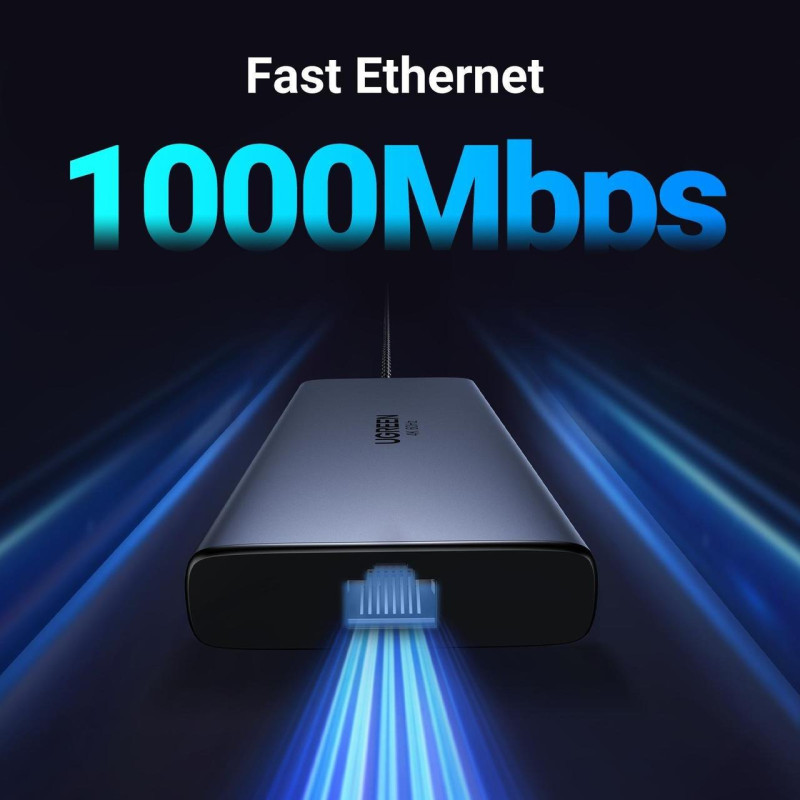 USB-хаб UGREEN CM639 Type-C 10 in 1 HDMI 8K HDR 100W (45380)