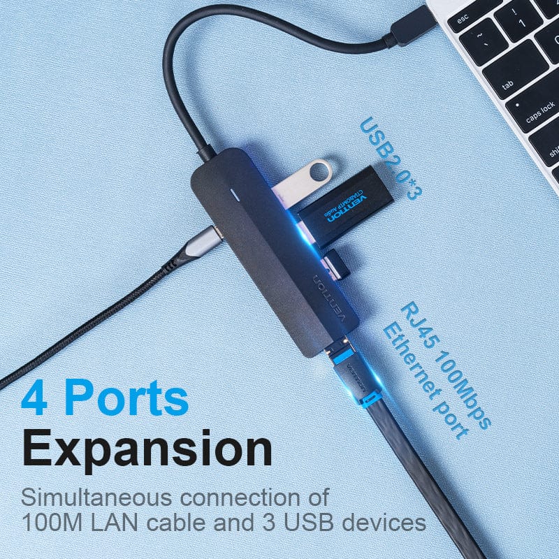 USB-хаб Vention Hub USB 3.1 Type-C 3-Port 0.15m Black (TGOBB)