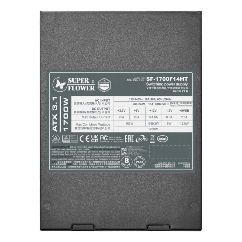 Блок живлення Super Flower Leadex Titanium 1700W ATX 3.1 (SF-1700F14HT)