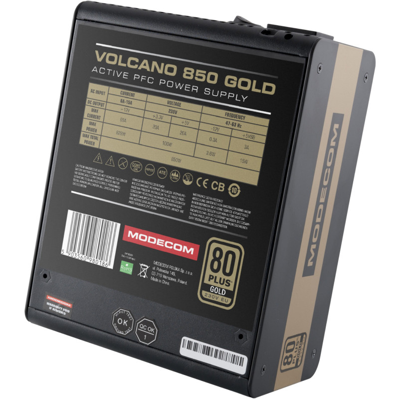 Блок живлення Modecom VOLCANO GOLD 850W (ZAS-MC92-SM-850-ATX-VOLCA)